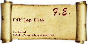Fülep Elek névjegykártya